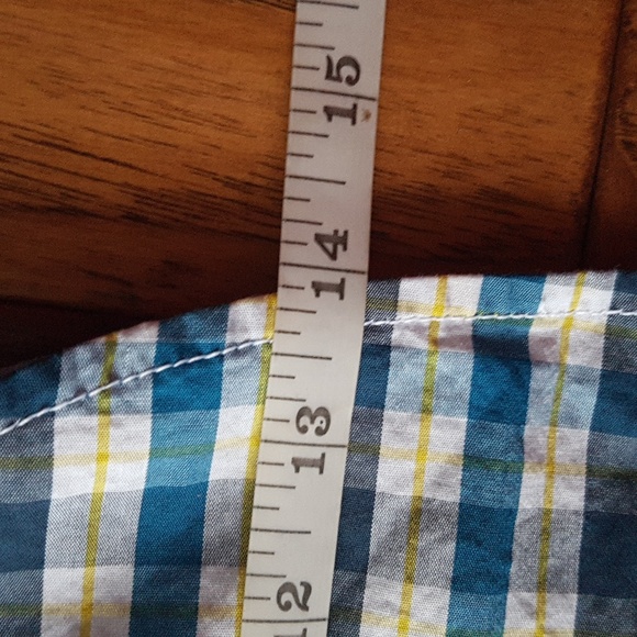 Tommy Bahama Cotton Blue White Yellow Check Button Down Shirt Boys Sz 18 Months - Picture 9 of 16